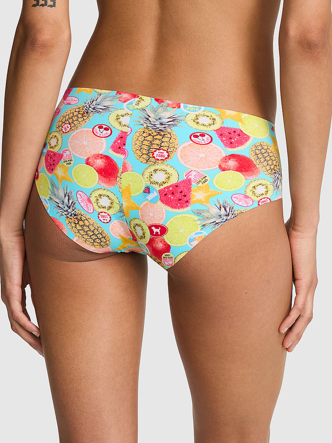 vs Pink No-Show Hiphugger Panty Aqua Chill Fruit Print 2 of 3 