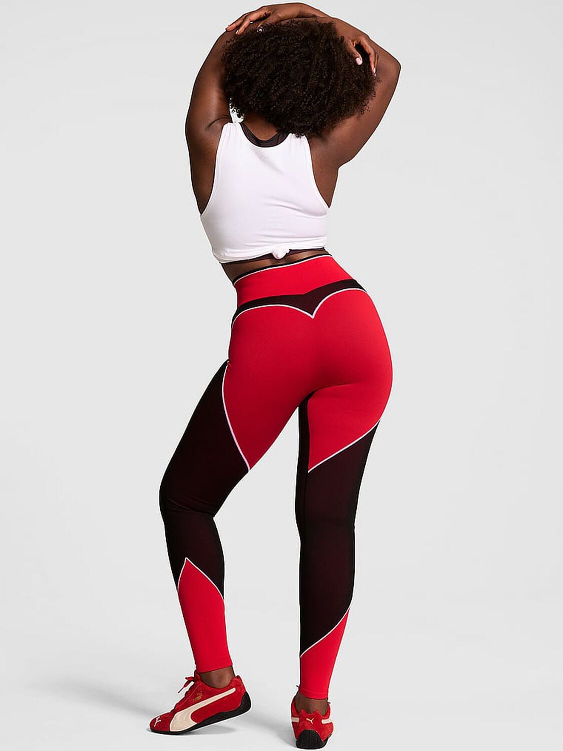 pink Pink Seamless Heart Leggings Heart Vday 2 of 4 