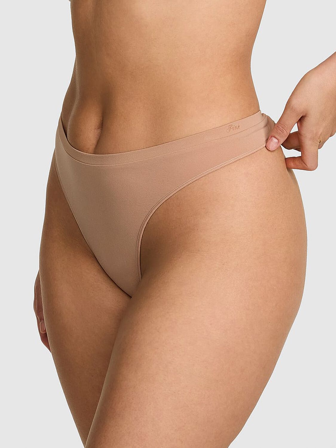 vs Pink Seamless Thong Panty Praline 1 of 3 