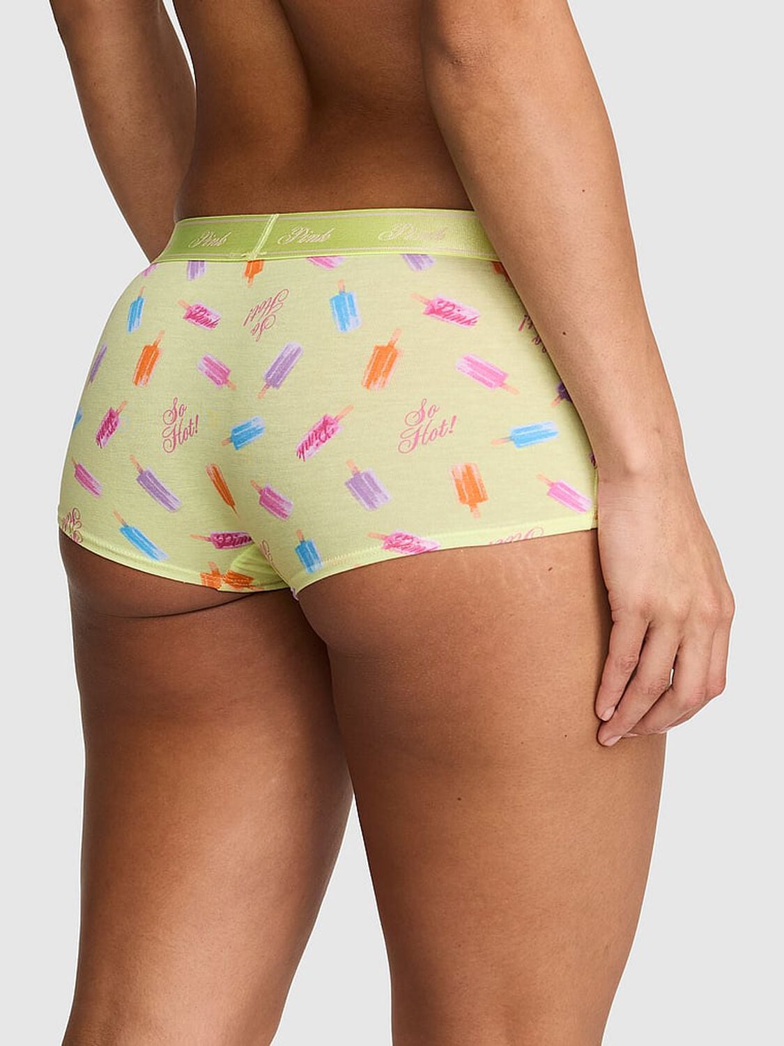 vs Pink Logo Cotton Boyshort Panty Tropical Pear Popsicle Print 2 of 2 