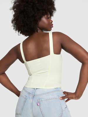 All-Day Soft Ribbed Lace-Up Corset Top