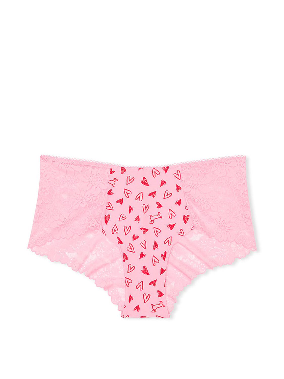 vs Pink No-Show Cheeky Panty Pink Bubble Heart Dog Print 1 of 1 