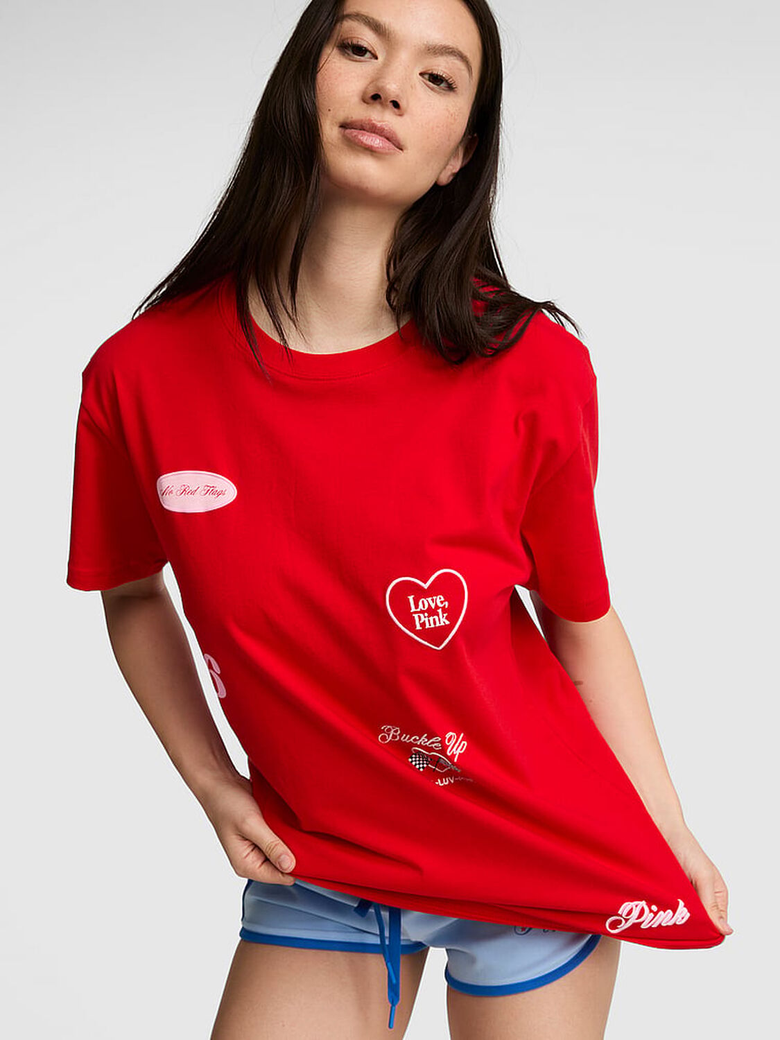vs Pink Campus Cotton&trade; Tee Bright Vermillion 1 of 4 