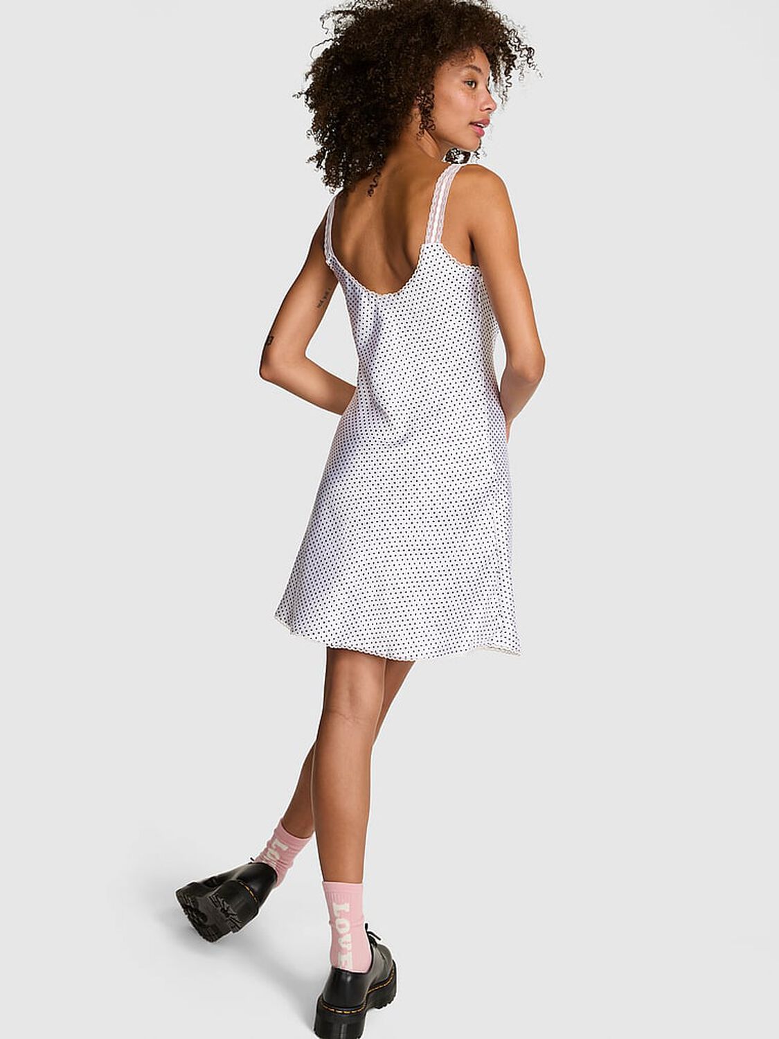 vs Pink By Frankies Bikinis Scout Crepe Midi Dress Polka 2 of 3 