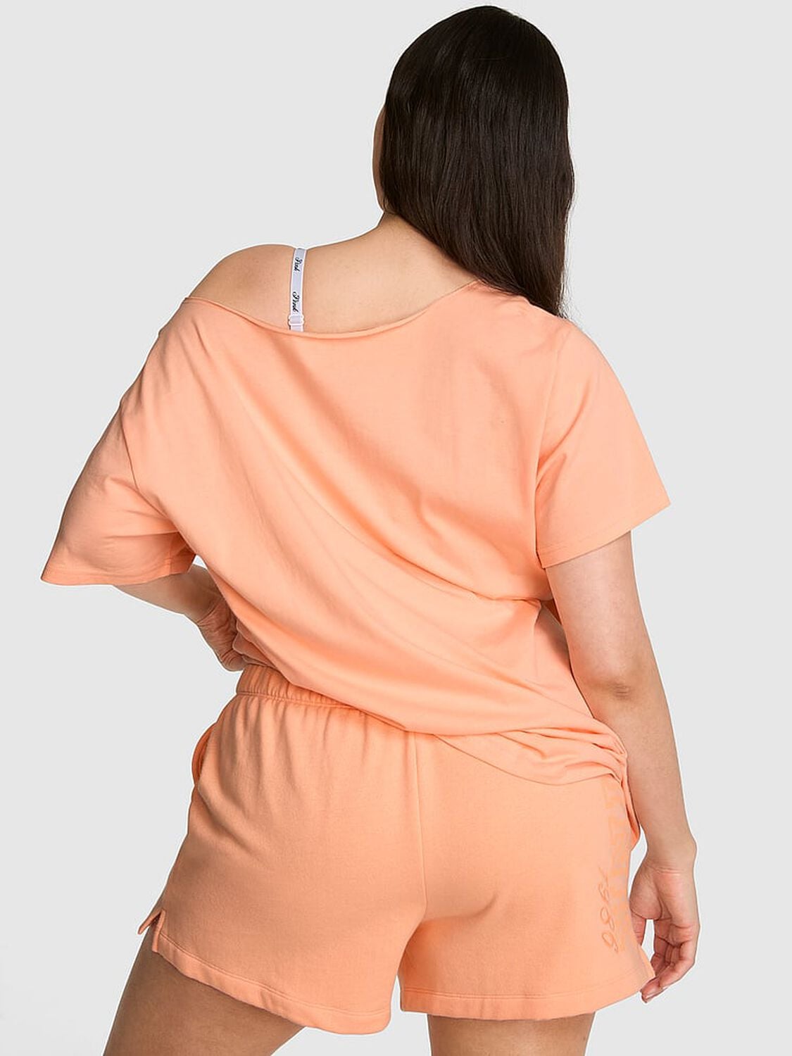 vs Pink Campus Cotton&trade; Off-The-Shoulder Tee Peach Tree 2 of 4 