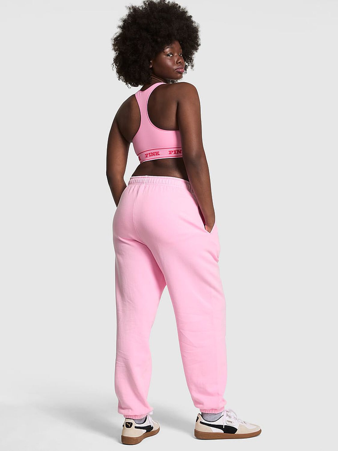 vs Pink Ivy Fleece Campus Sweatpants Pink Lollipop 2 of 4 