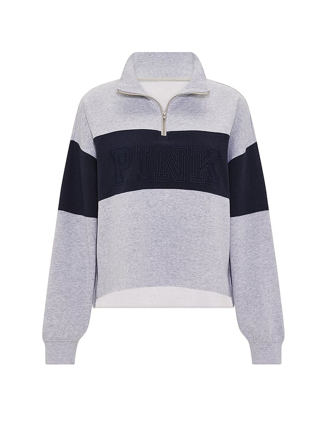 vs Pink Campus Terry&trade; Quarter-Zip Sweatshirt Heather Grey 3 of 3 