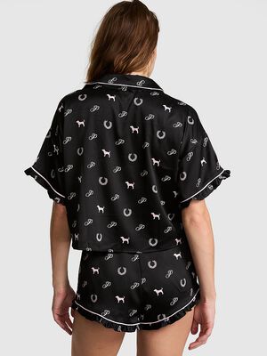 GRWPINK&trade; Satin Short-Sleeve and Shorts Pajama Set