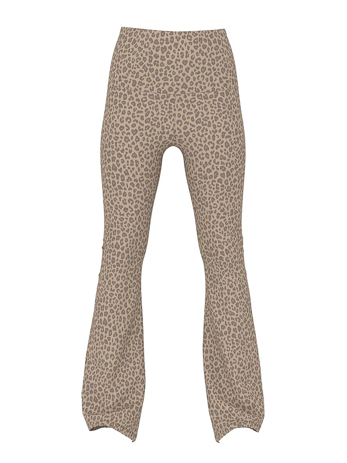 vs Pink All-Day Cotton Foldover Flare Leggings Natural Leopard Foil 3 of 3 