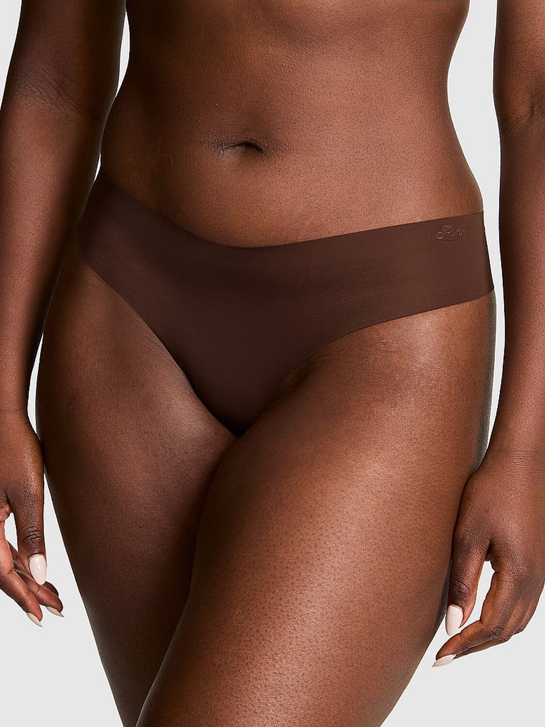 vs Pink No-Show Thong Panty Ganache 1 of 3 