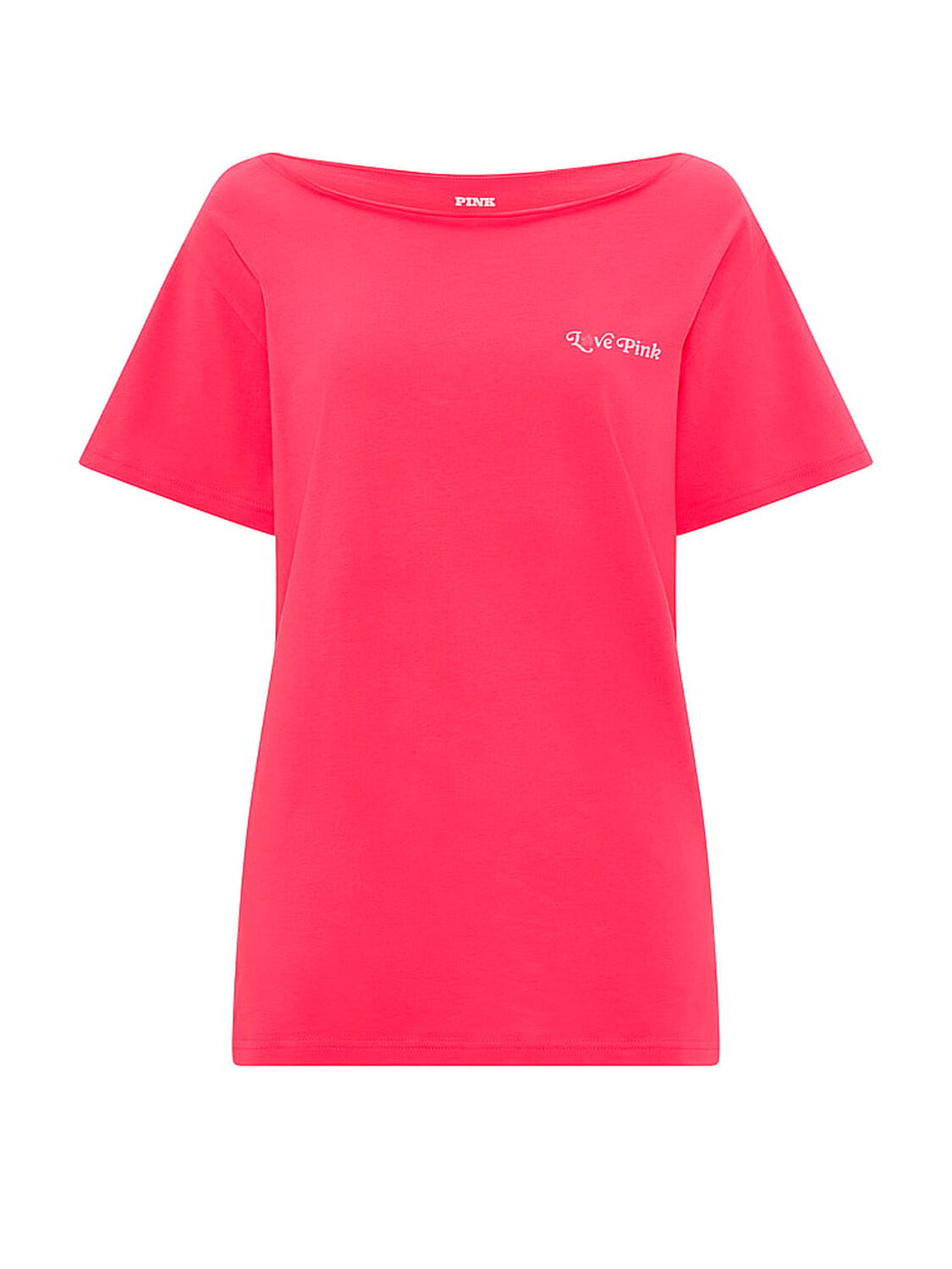 pink Pink Campus Cotton&trade; Off-The-Shoulder Tee Candy Pink 3 of 4 