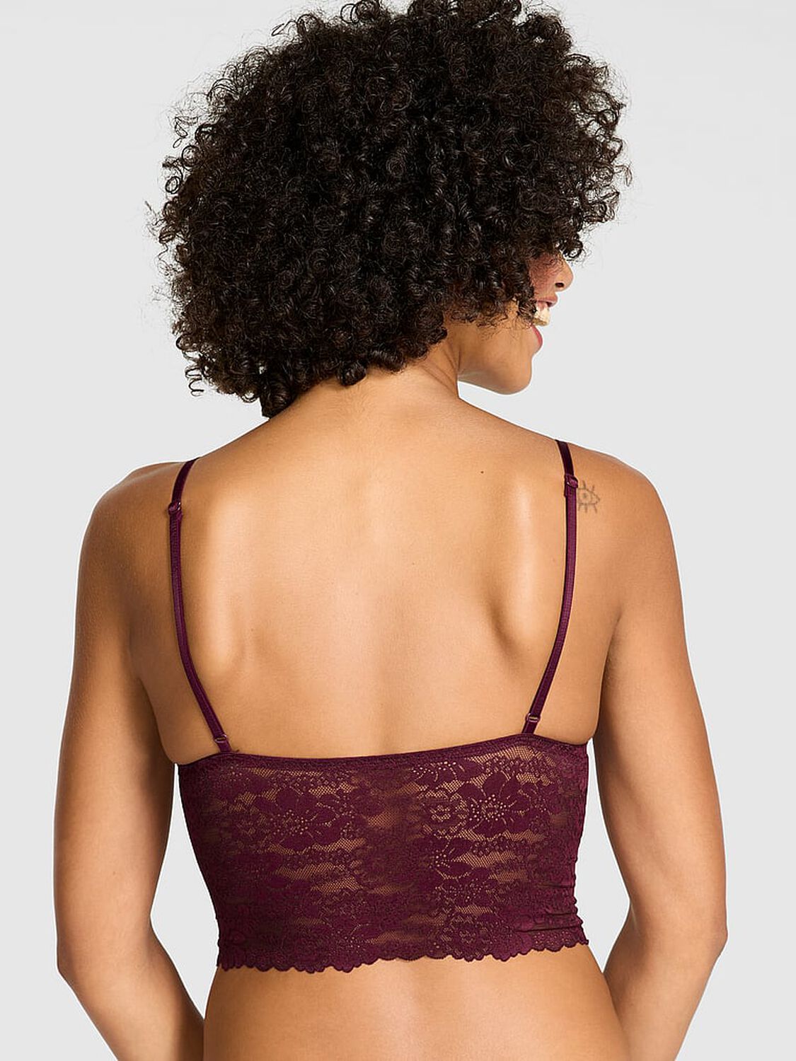 vs Pink Bralettes & Bra Tops Wink Lace Unlined Longline Bralette Wild Rose 2 of 3 