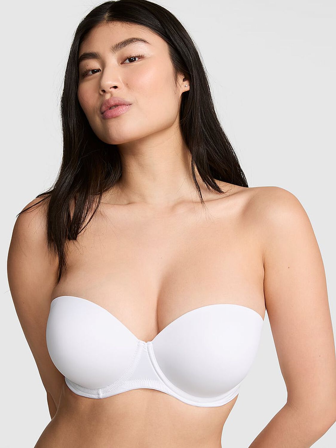 vs Pink Wear Everywhere Wear Everywhere&trade; Push-Up Strapless Bra White 1 of 2 