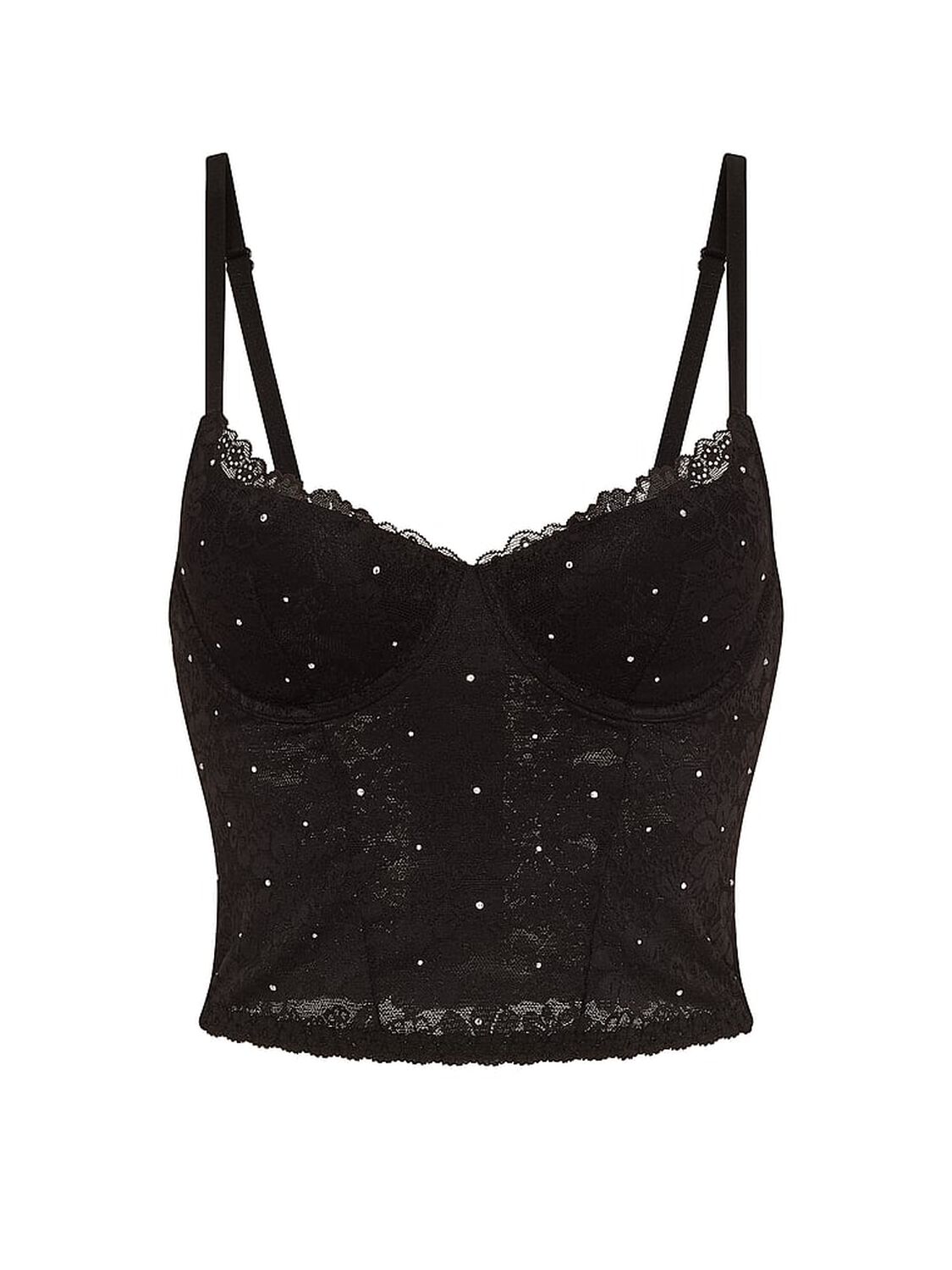 vs Pink PINK Wink&trade; Lightly Lined Scoop Corset Top Black 3 of 3 