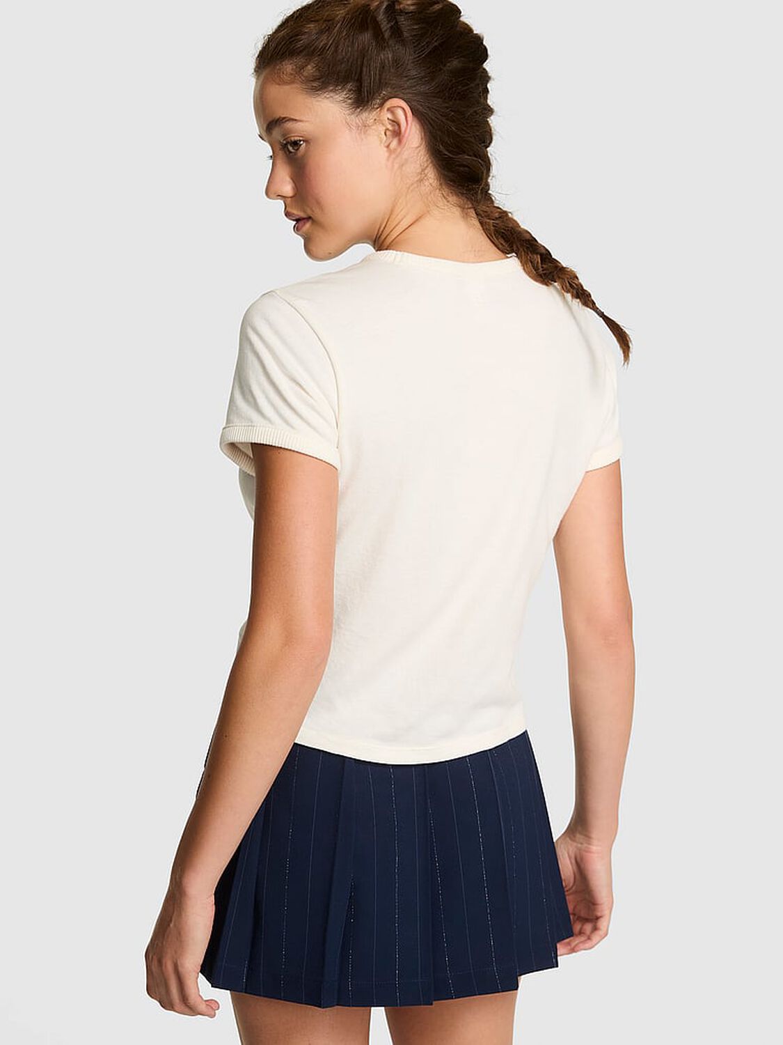 vs Pink Retro Cotton Tee Winter White Gameday 2 of 3 