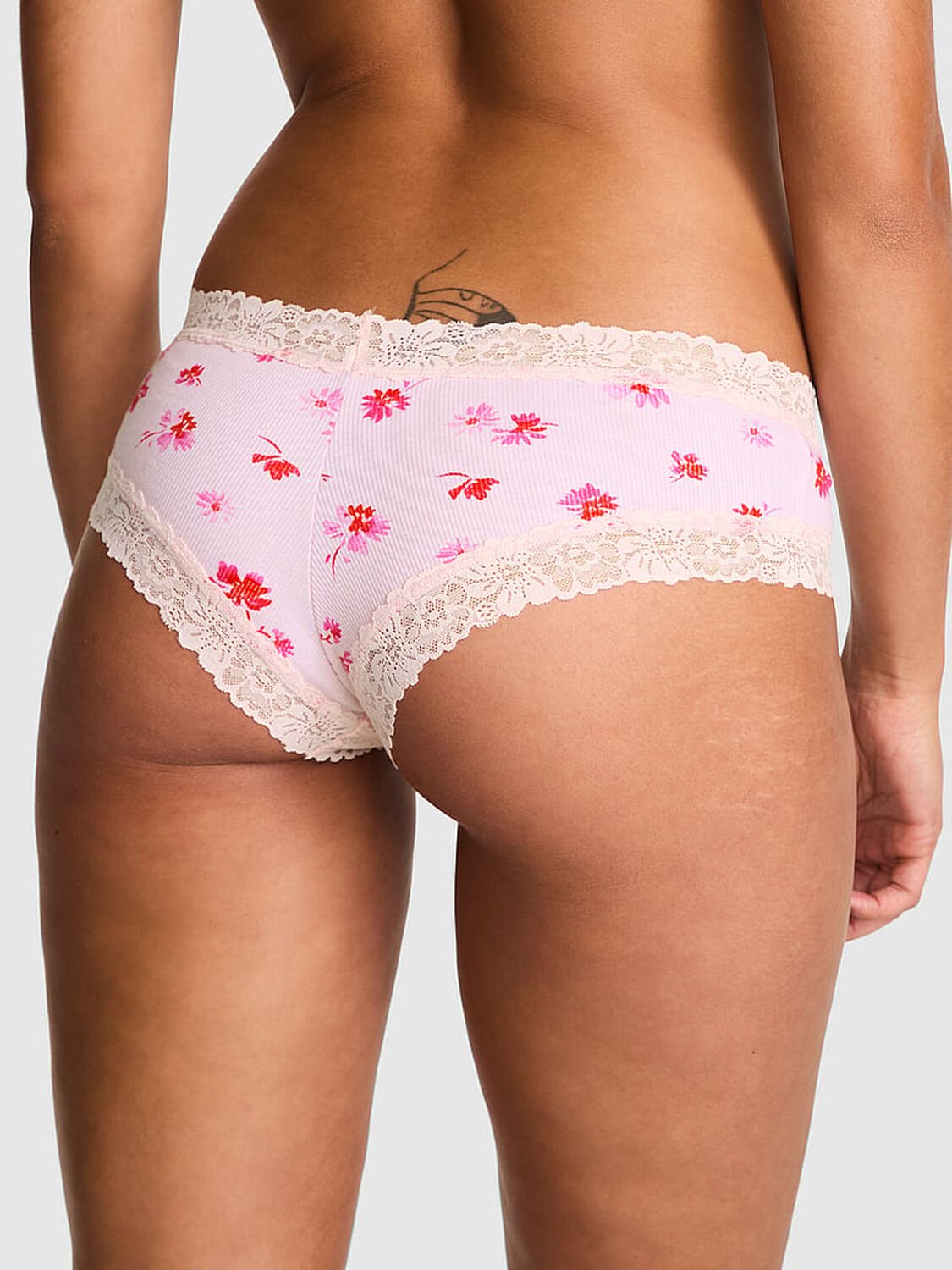 vs Pink Wink Lace-Trim Cheeky Panty Angel Pink Floral Print 2 of 3 