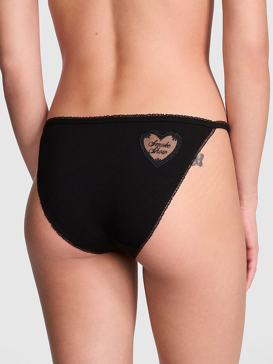 vs Pink Cotton String Bikini Panty Black 2 of 3 
