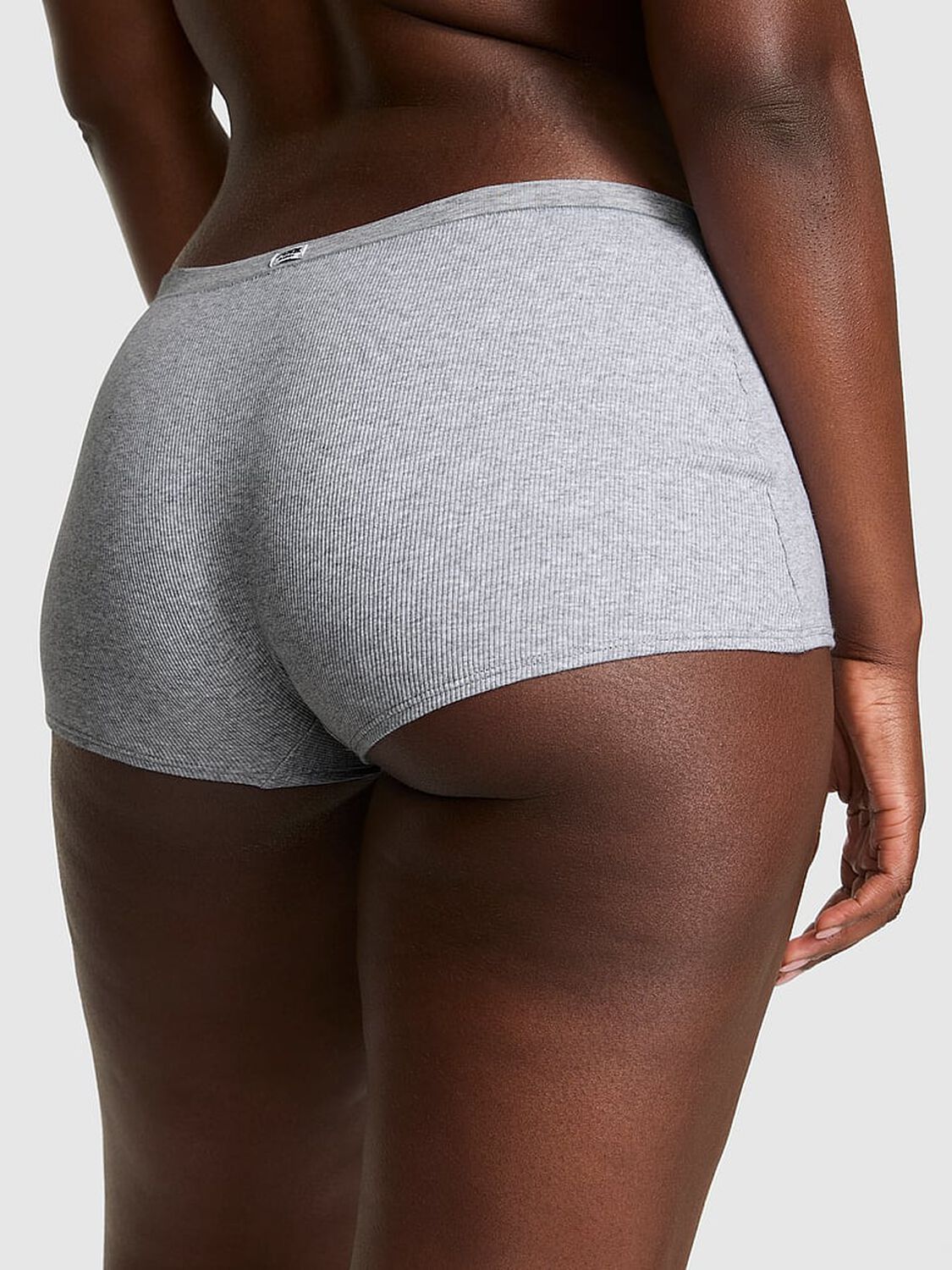 pink Pink Cotton Dorm Boyshort Panty Medium Heather Grey 3 of 3 