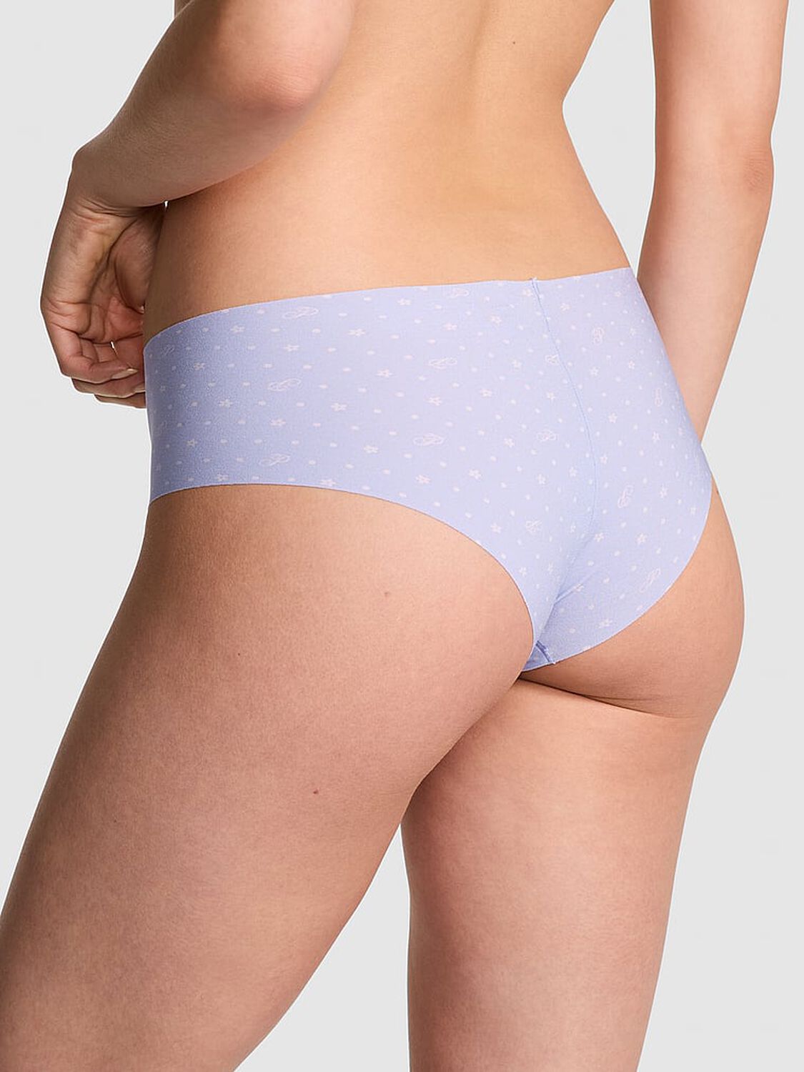 vs Pink No-Show Cheeky Panty Purple Cloud P Script Dot Print 2 of 3 