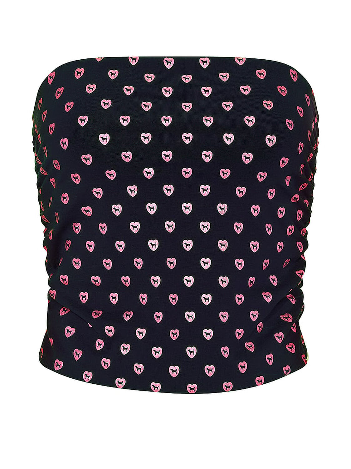 vs Pink All-Day Cotton&trade; Side-Ruched Tube Top Noir Navy Foil 3 of 3 