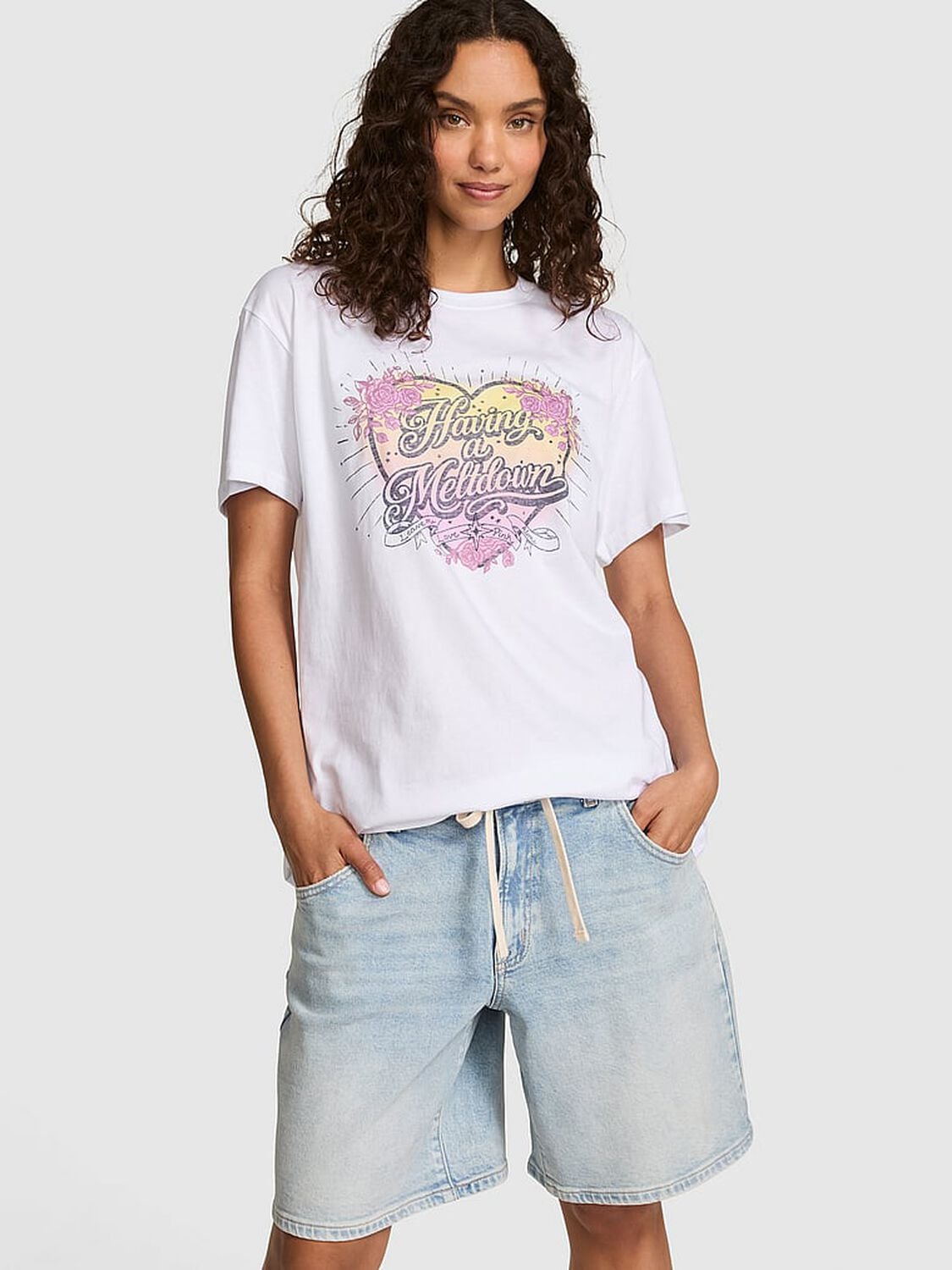 vs Pink Campus Cotton&trade; Tee White Cheeky 1 of 3 