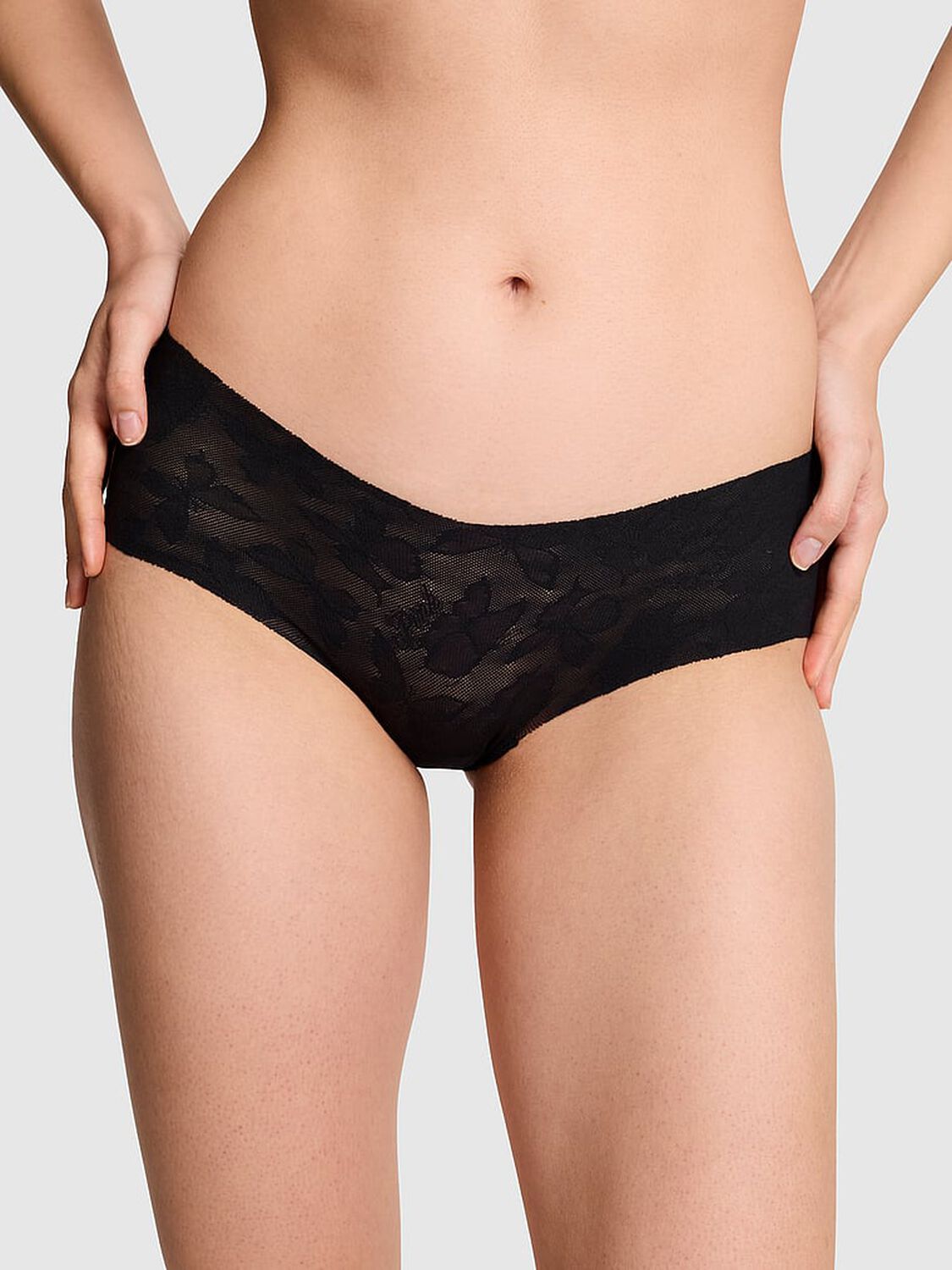 vs Pink No-Show Hiphugger Panty Black 1 of 3 