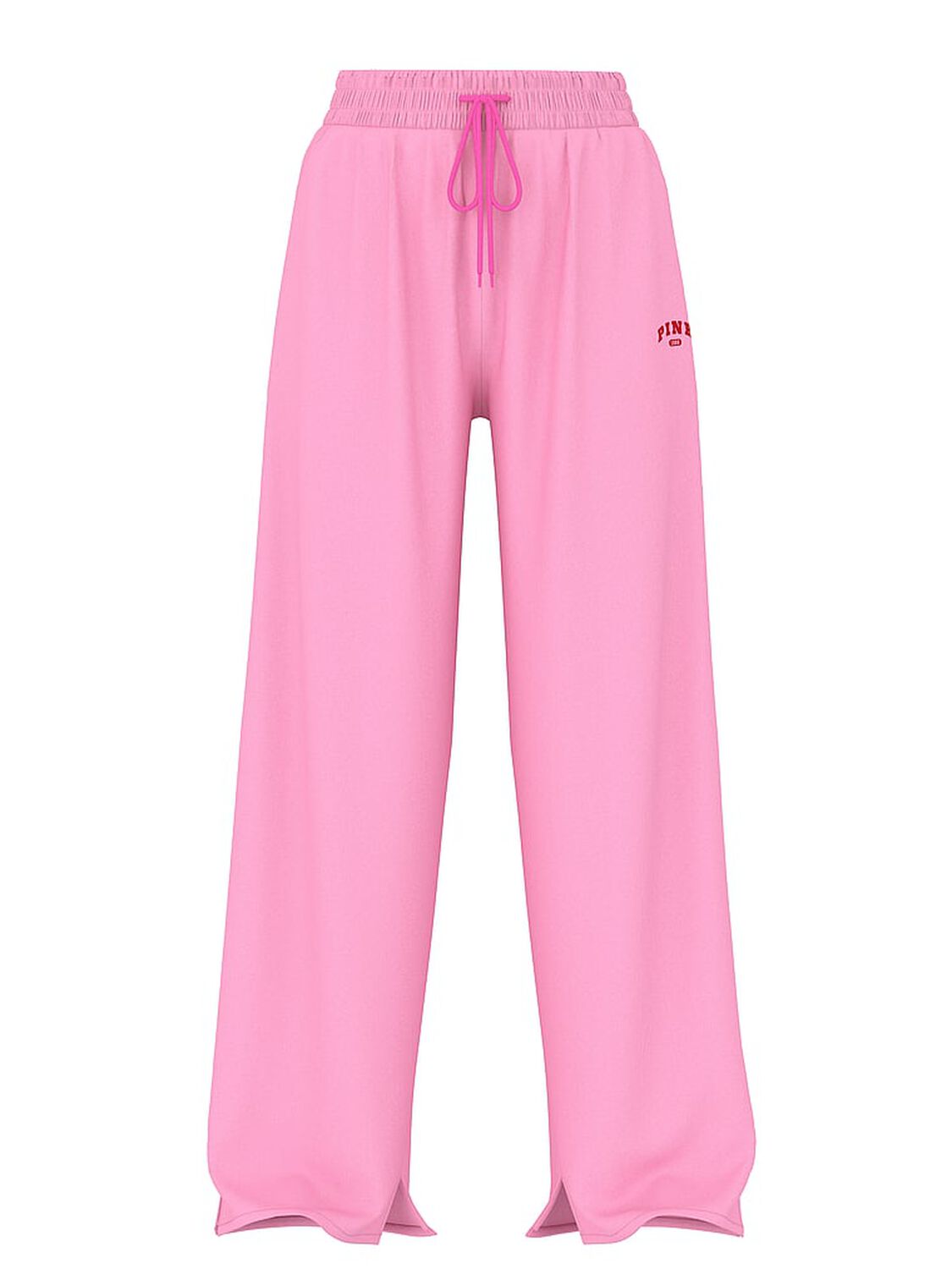 vs Pink Ivy Fleece Wide-Leg Split-Hem Sweatpants Pink Lollipop Dip Dye 3 of 3 