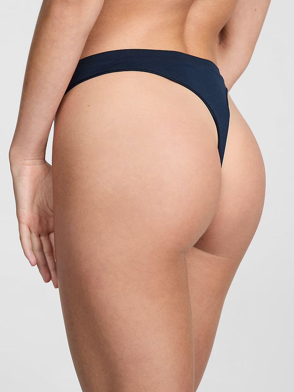 vs Pink Seamless High-Leg Thong Panty Noir Navy 2 of 3 