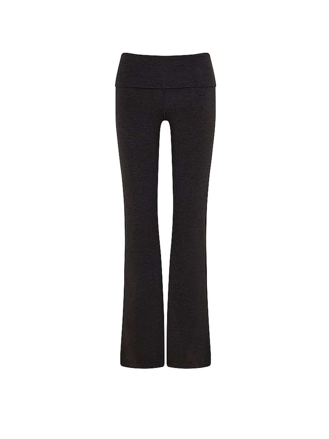 pink Pink All-Day Cotton&trade; Foldover Flare Leggings Charcoal Heather With Pink Sequin 3 of 4 
