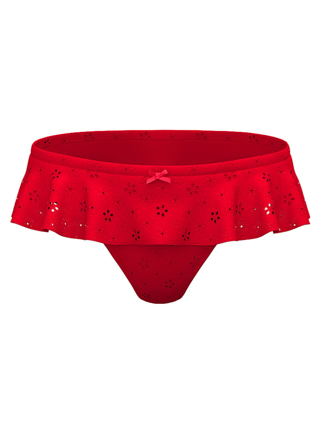 vs Pink By Frankies Bikinis Mae Eyelet Thong Bikini Bottom Bandana Red 3 of 3 