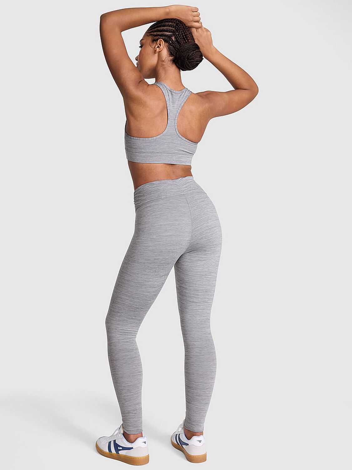 vs Pink PINK Relay&trade; Ruched Leggings Night Owl Grey Marl 2 of 4 
