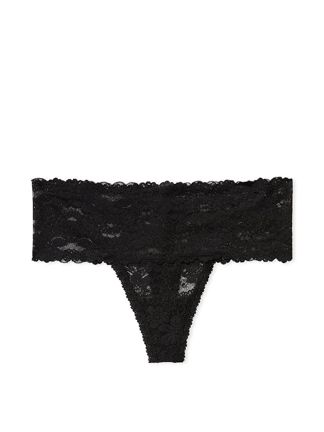vs Pink Wink Wide-Waist Thong Panty Pure Black 3 of 3 