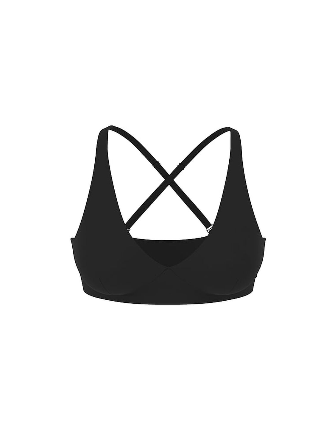 vs Pink PINK Relay&trade; Criss-Cross Plunge Sports Bra Pure Black 3 of 3 