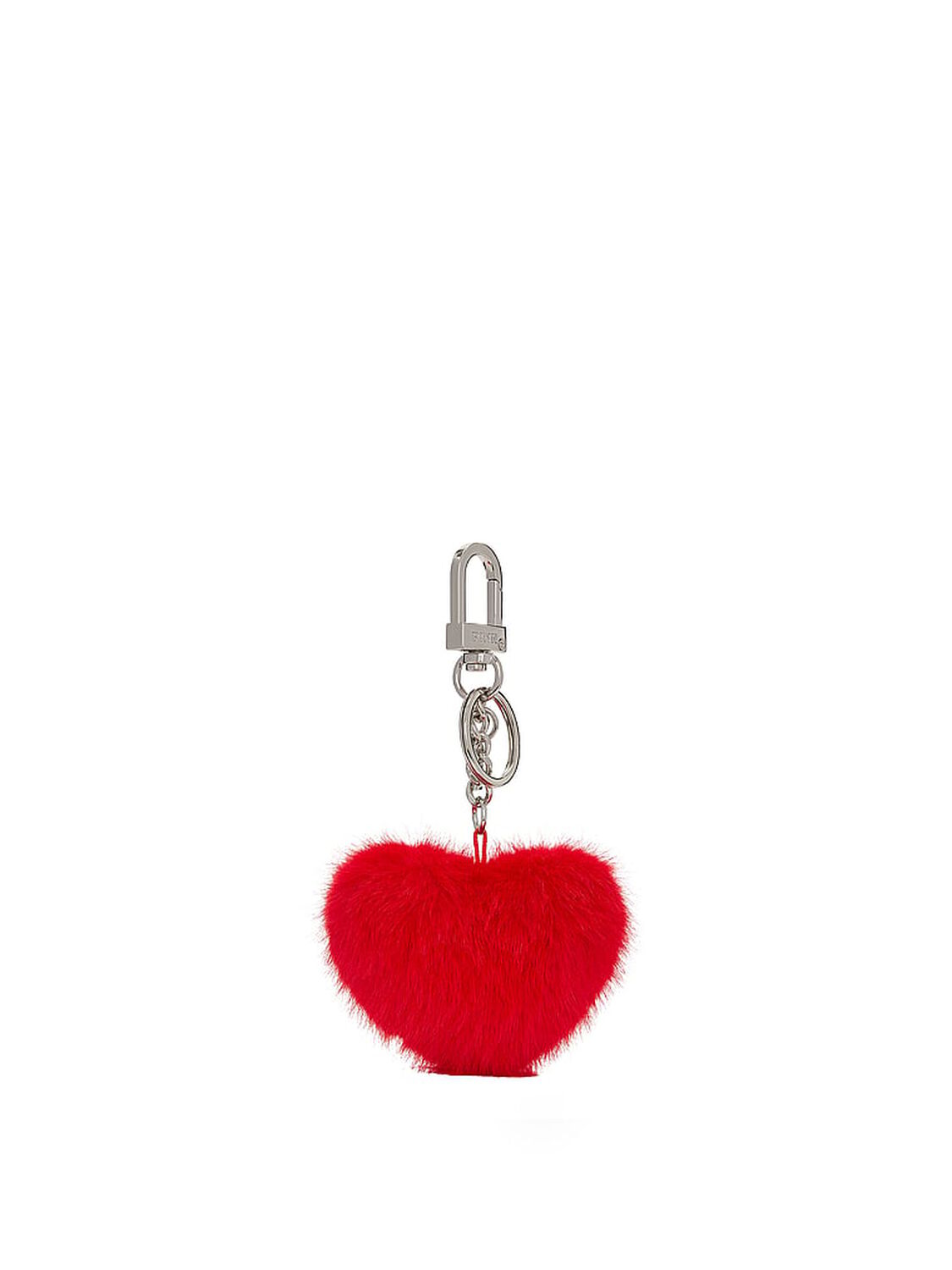 vs Pink Faux-Fur Heart Keychain Charm Bright Vermillion 1 of 1 
