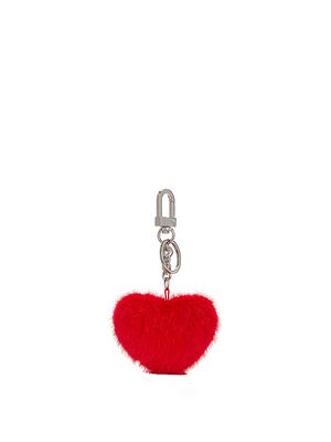 Faux-Fur Heart Keychain Charm