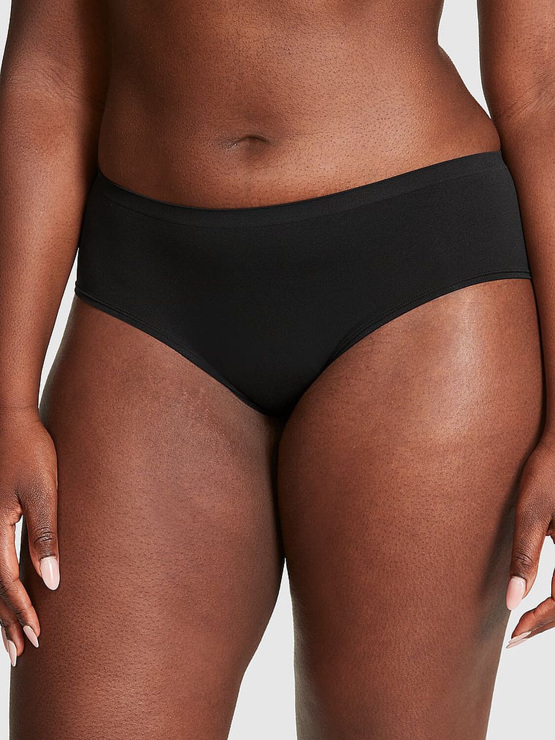 vs Pink Seamless Hiphugger Panty Pure Black 1 of 3 