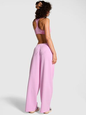 Ivy Fleece Wide-Leg Split-Hem Sweatpants