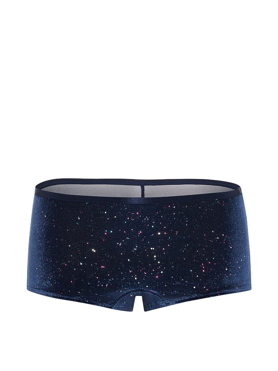 vs Pink Plush Touch Velour Boyshort Panty Noir Navy Confetti Velour 3 of 3 