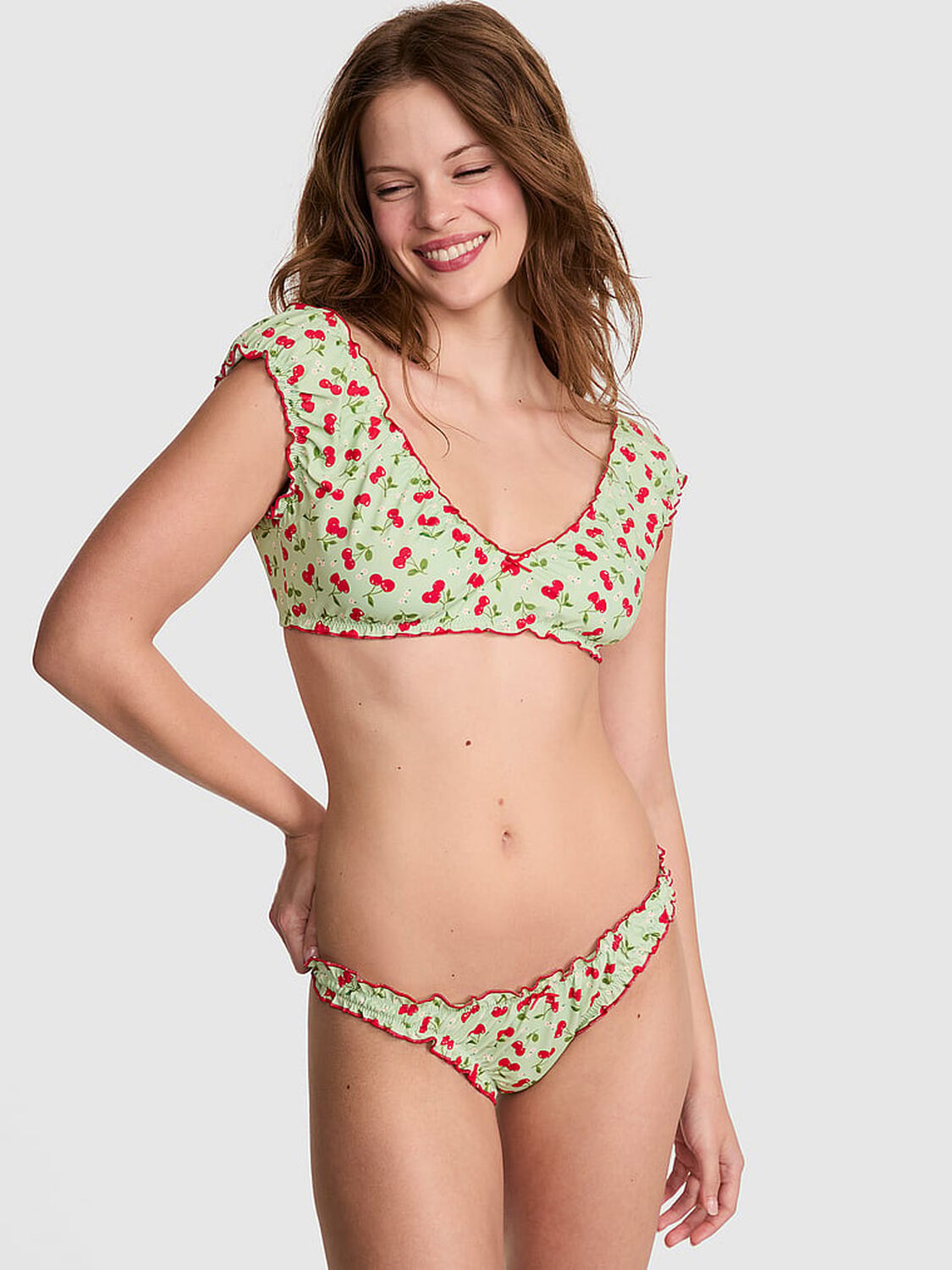 vs Pink By Frankies Bikinis Hudson Bikini Top Cherry Hearts 1 of 3 