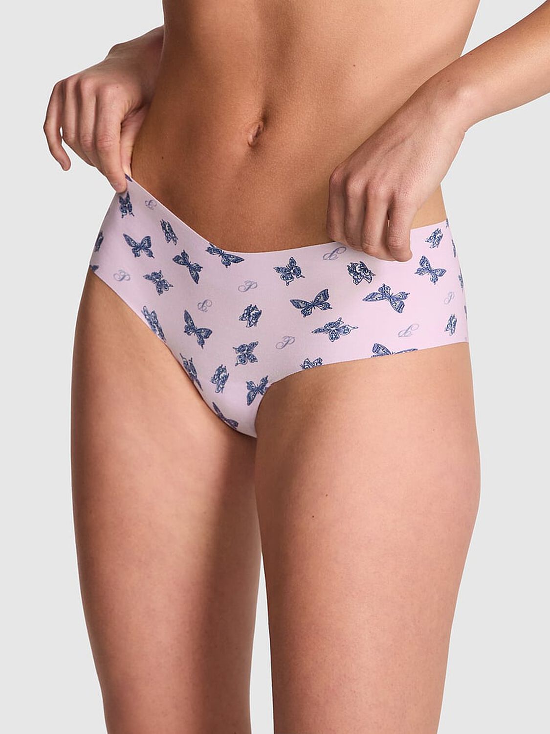 vs Pink No-Show Cheeky Panty Purple Whisper Butterfly Print 1 of 3 