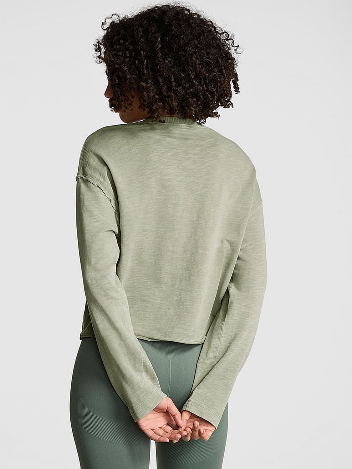 vs Pink Lightweight Lounge Crew Sweatshirt Green Garden 2 of 2 