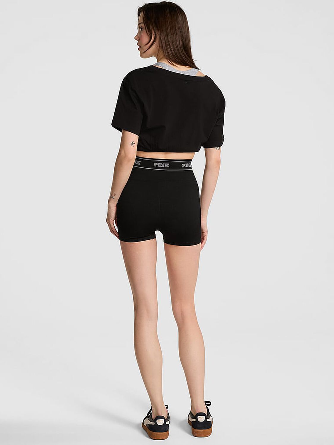 vs Pink Seamless Logo 3" Bike Shorts Pure Black 2 of 3 