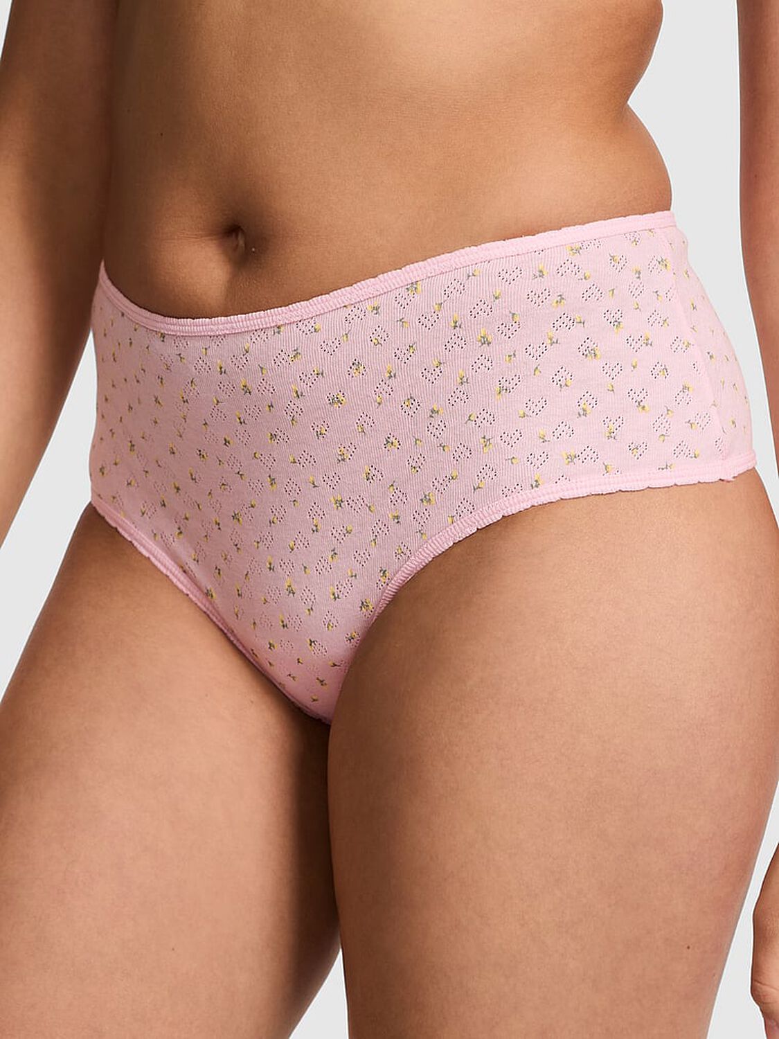 vs Pink Cotton Cheeky Panty Angel Pink Floral Print 1 of 3 