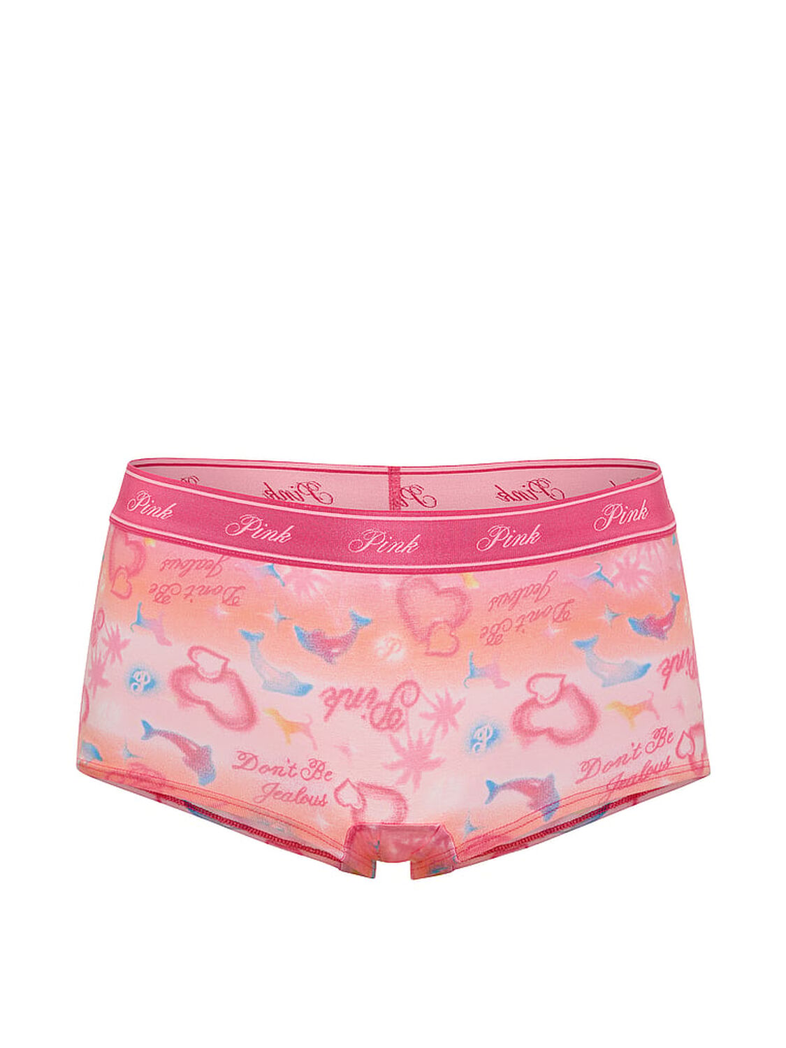 vs Pink Logo Cotton Boyshort Panty Love Me Pink Airbrush Print 3 of 3 