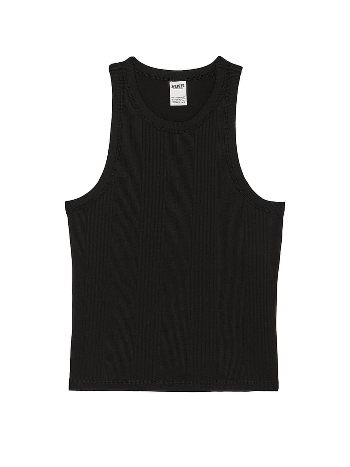 vs Pink Multi Rib Tank Top Pure Black 3 of 3 