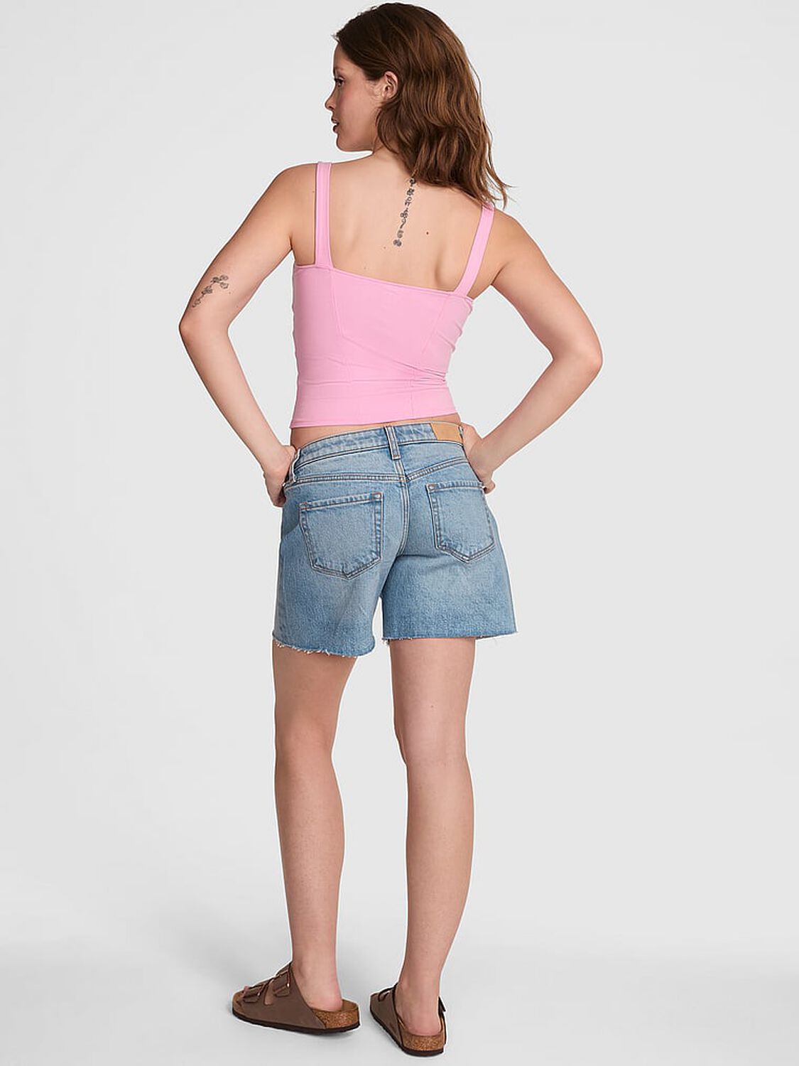 vs Pink Denim by PINK &lsquo;90s Baggy Shorts Light Wash 2 of 4 