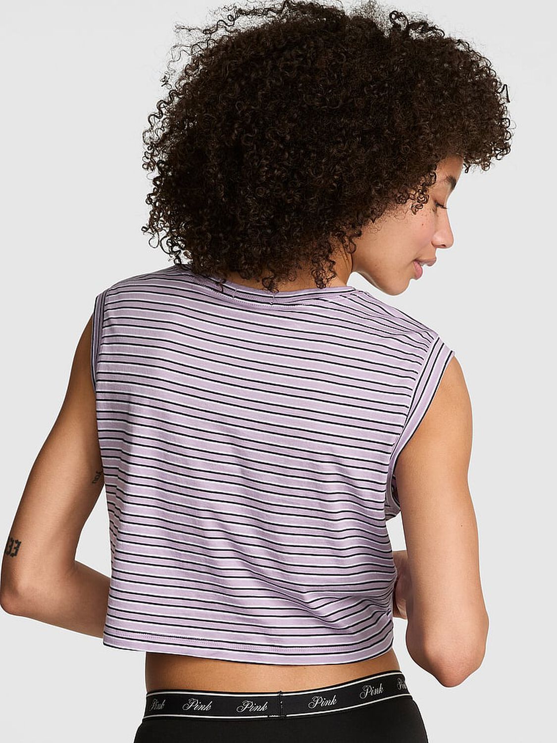 pink Pink Light as Air Jersey Tank Top Antique Violet Stripes 2 of 3 