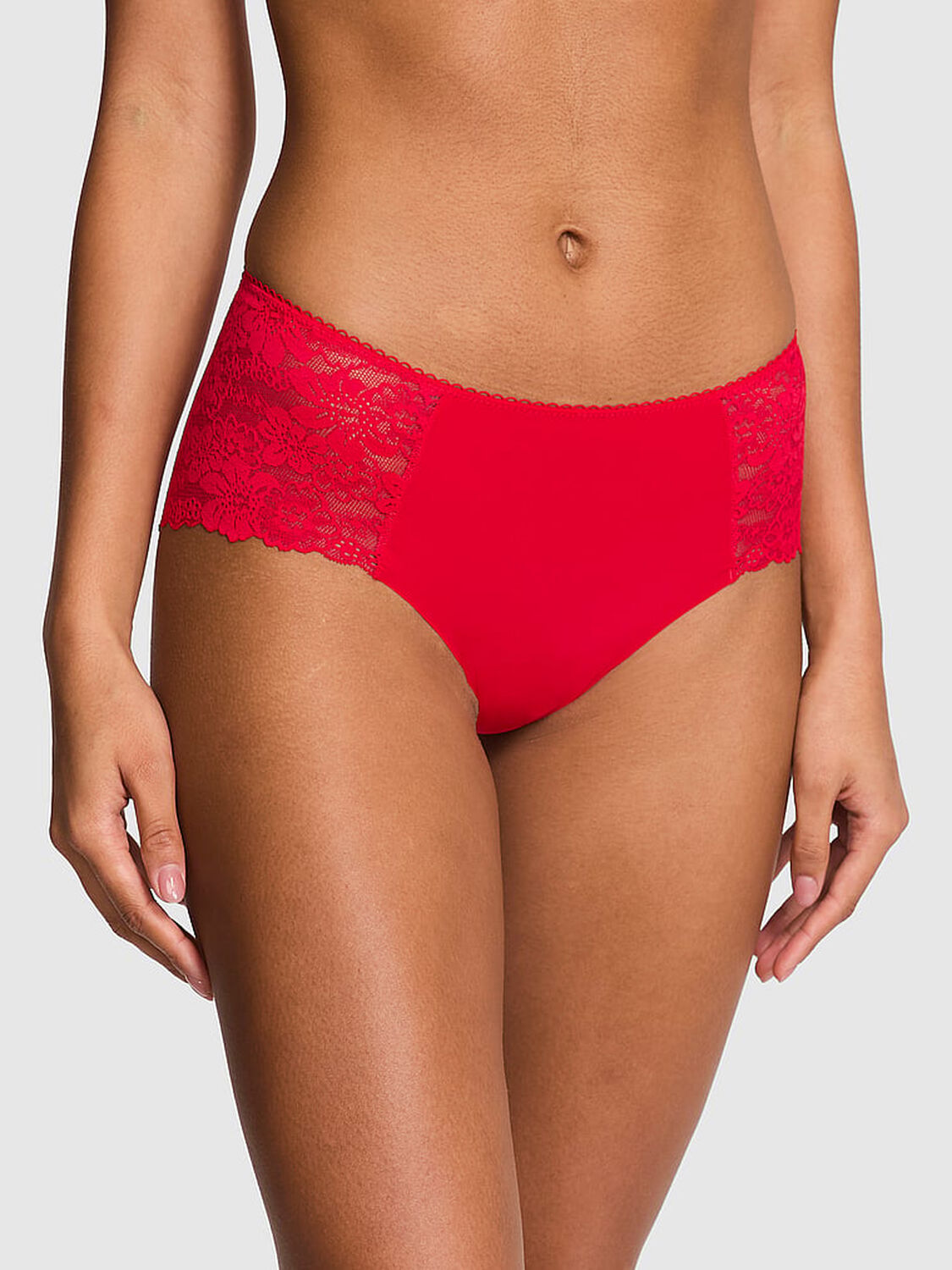 vs Pink No-Show Cheeky Panty Red Pepper 1 of 3 