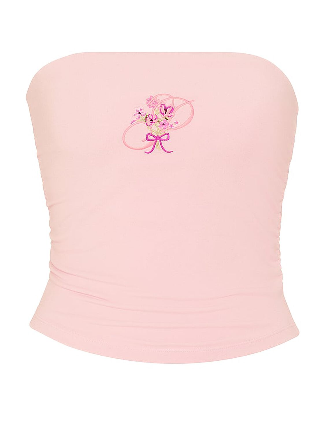 vs Pink All-Day Cotton&trade; Side-Ruched Tube Top Dollhouse 3 of 3 