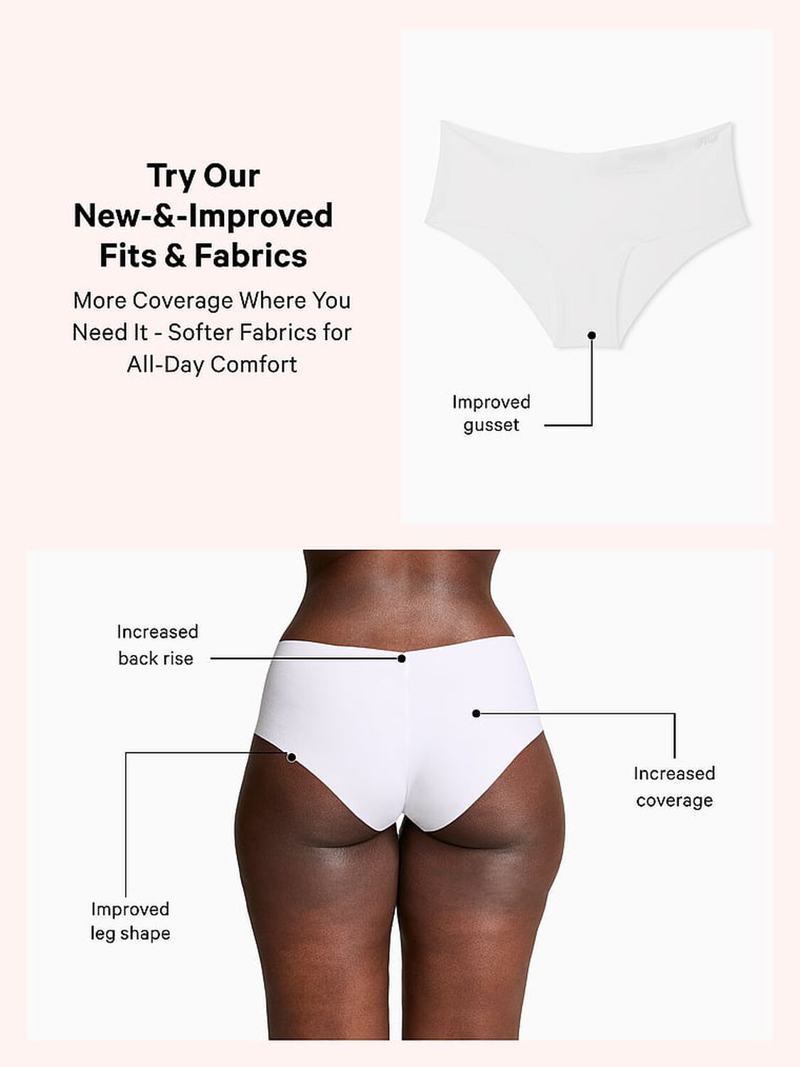 vs Pink No-Show Cheeky Panty Optic White 4 of 4 